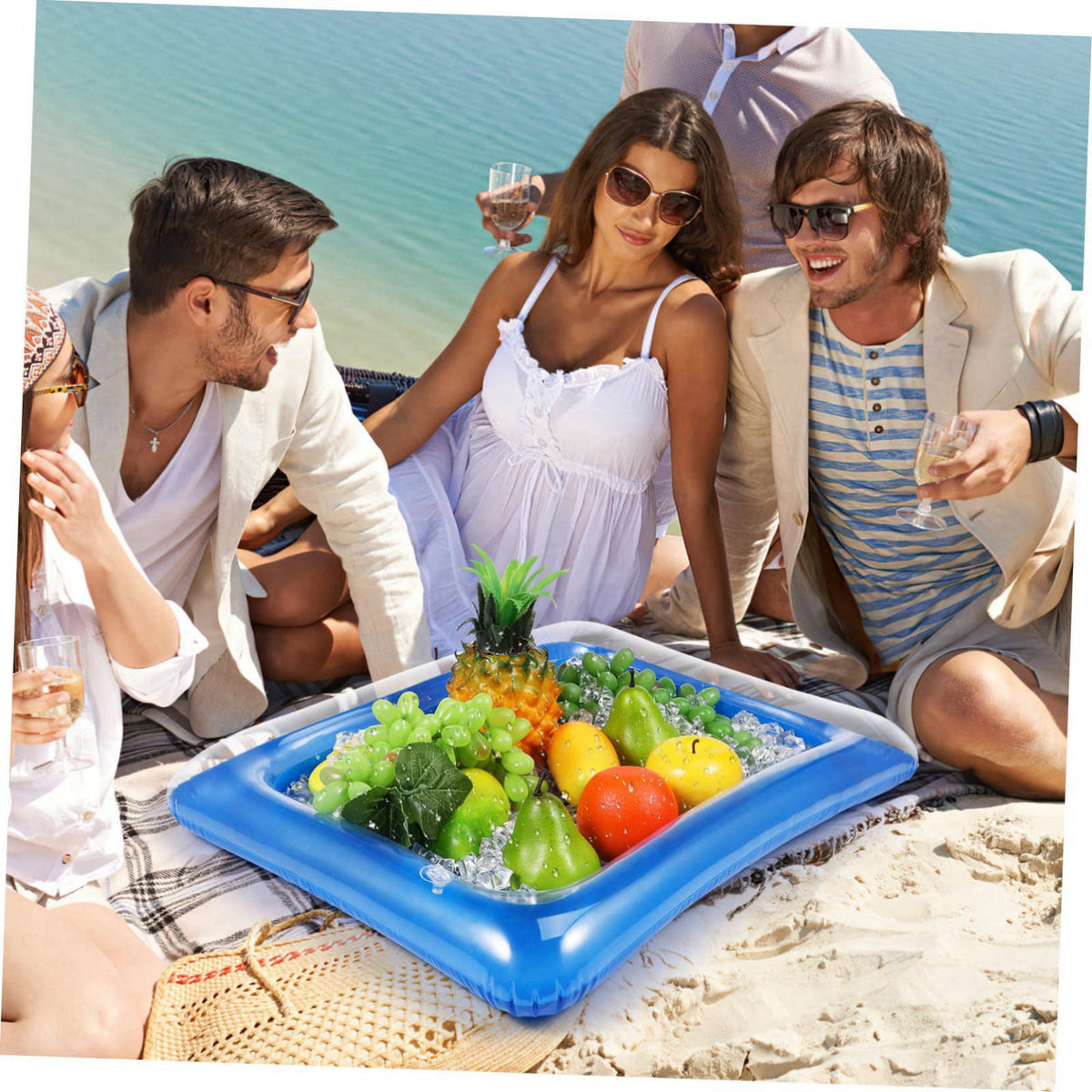 Cabilock Inflatable Serving Bars Inflatable Cooler Ice Buffet Salad Serving Trays Food Drink Holder for Indoor Outdoor S