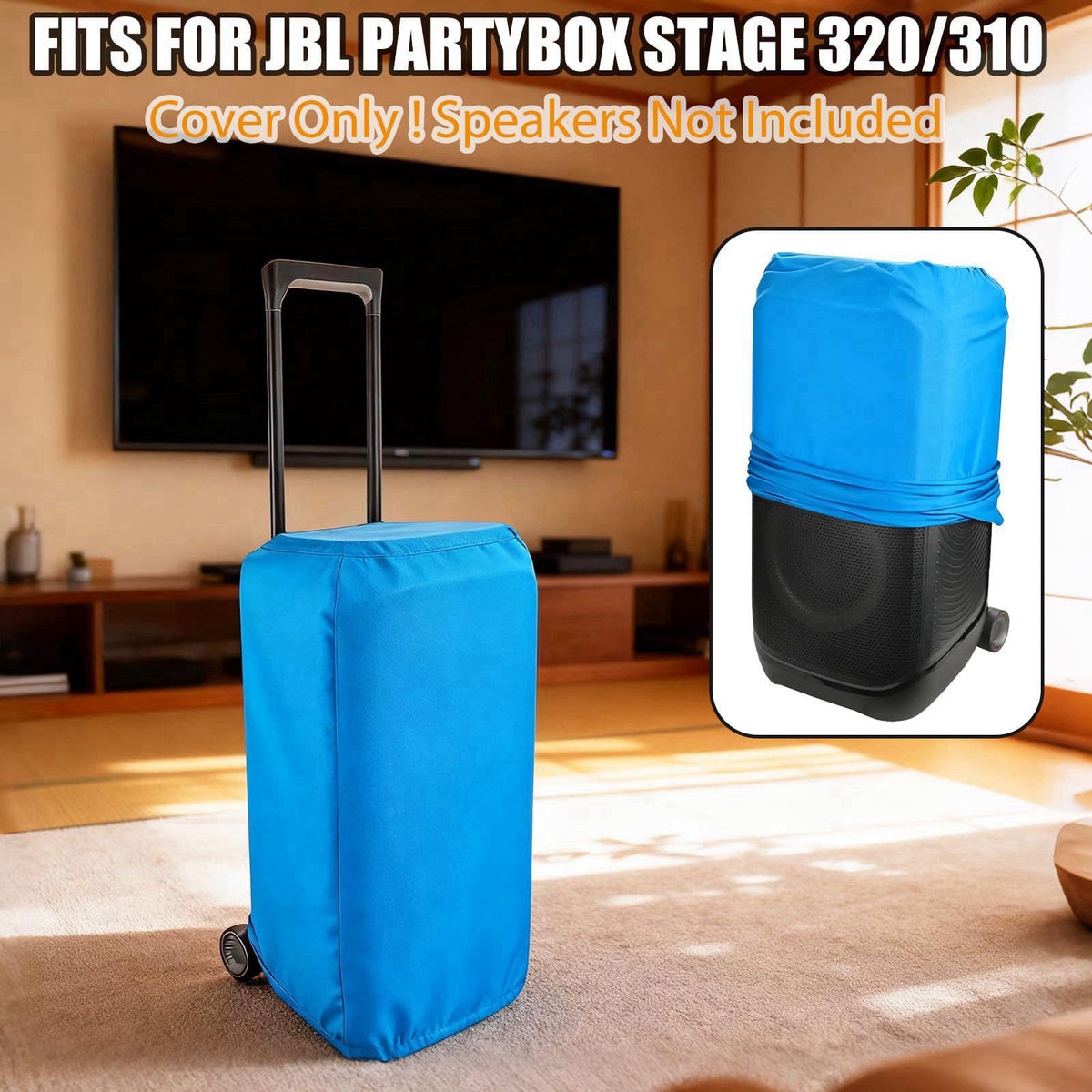 Totocove Speaker Dust Cover, Stretch 2-Pack for Portable Party Speakers, Blue – close-up detail