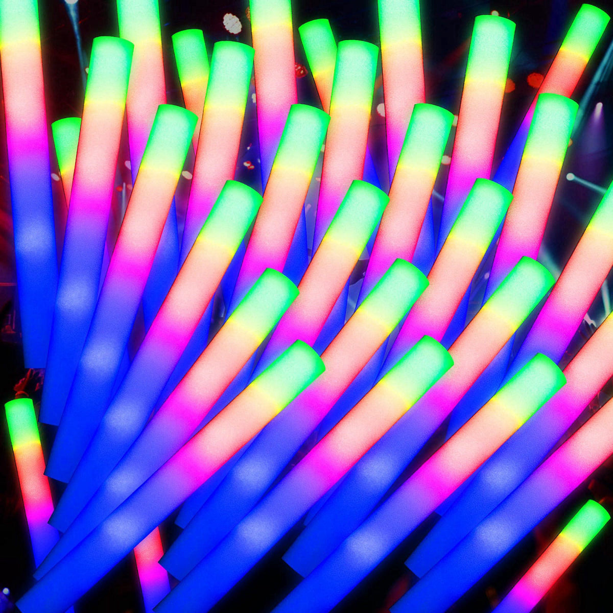 JODOUEEIR 68 Pack Led Foam Sticks Bulk, Wedding Glow Sticks for Reception Props, White Light-up Sticks for Wedding，Light