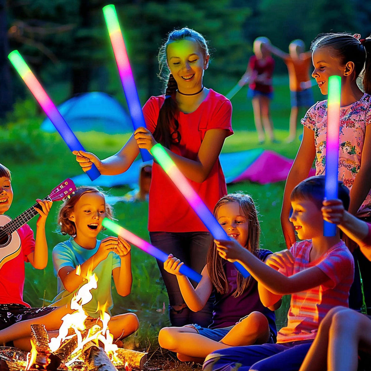 JODOUEEIR 68 Pack Led Foam Sticks Bulk, Wedding Glow Sticks for Reception Props, White Light-up Sticks for Wedding，Light