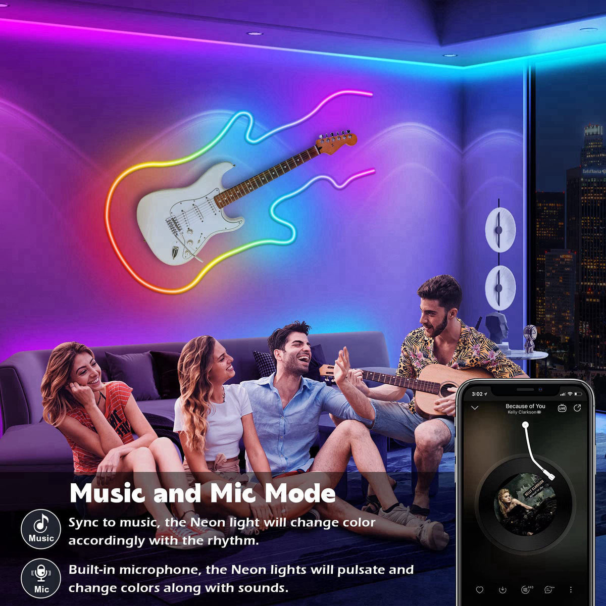 AILBTON 32.8Ft Neon Rope Lights,Flexible Led Rope Lights Control with App/Remote,Multiple Modes RopeLights,IP65 Outdoor 
