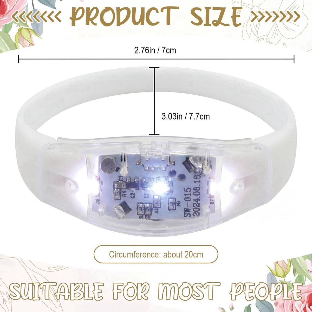 JellyArch 12 Pcs Glow Bracelets, LED Sound Activated Flashing Party Favors – packaging and label