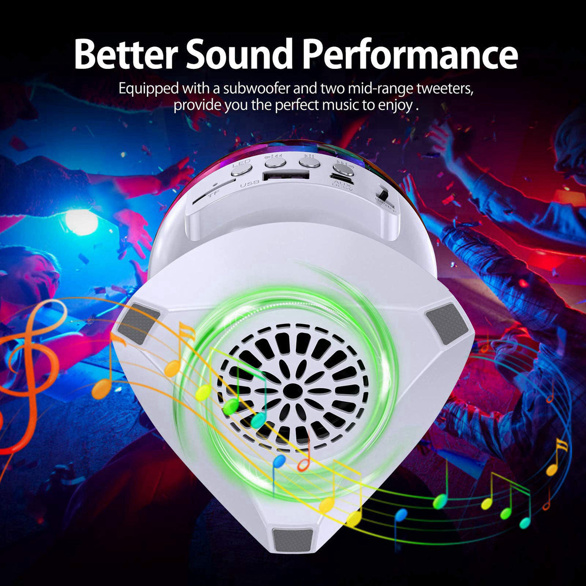 HTRise Disco Ball Home Party Light Show Speaker – alternate angle