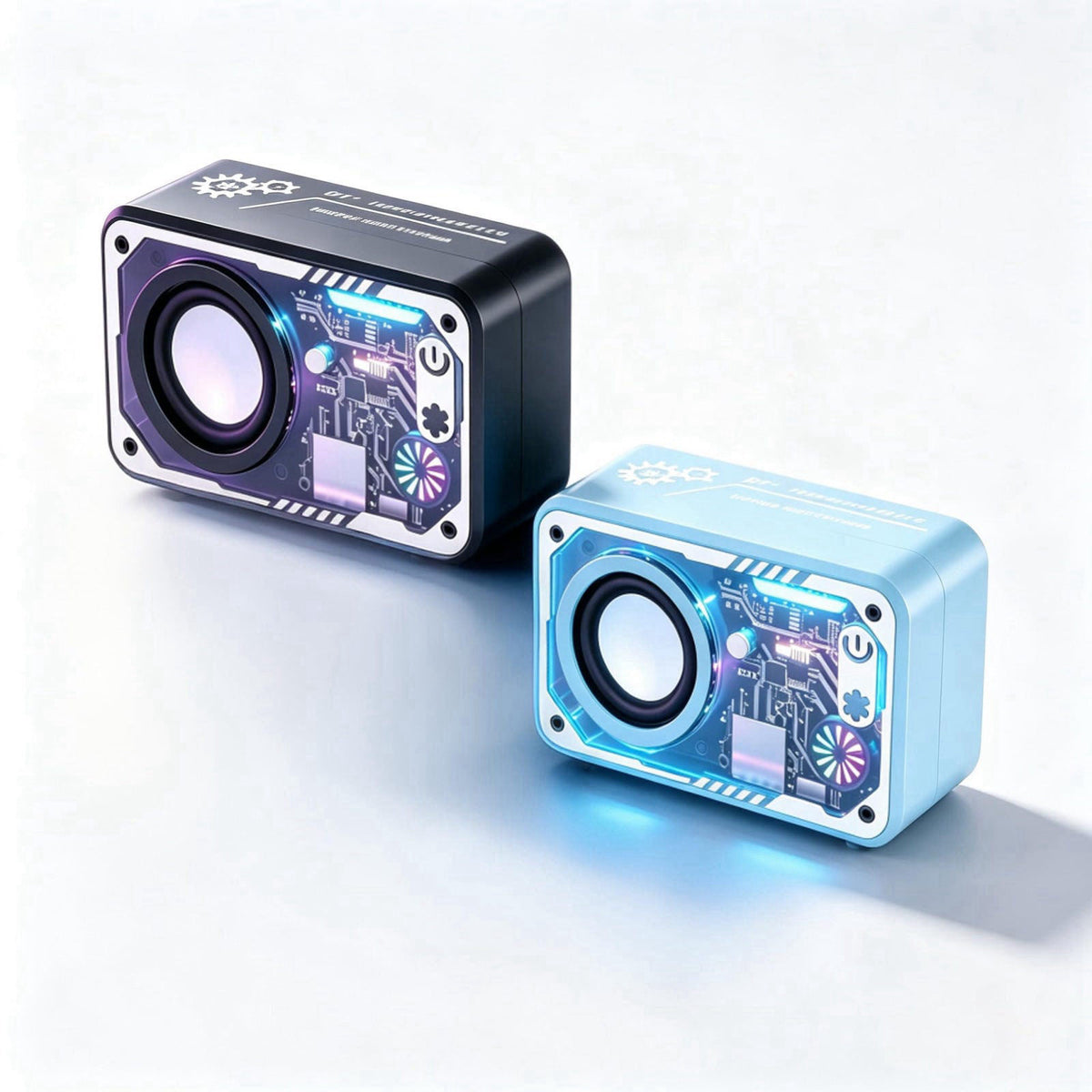 2pcs Portable Wireless Speaker with Glitter LED Light.Type-C Charging, Music Player, Birthday, Parties, Beach, Camping &