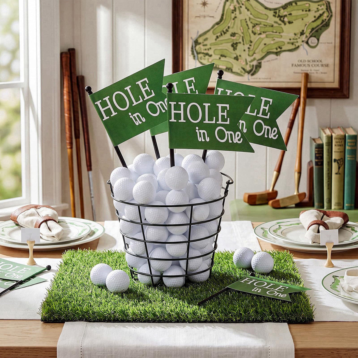 Teyva Daily 57 Pcs Golf Party Decoration, Golf Table Centerpiece, Green – back view and specifications