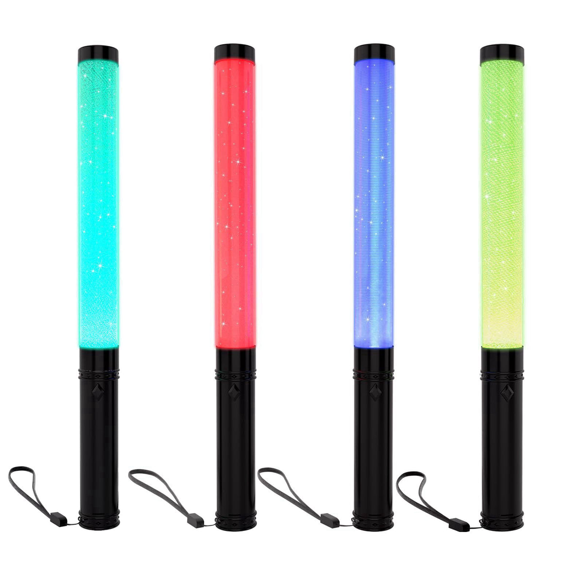 Bsgifts Reusable LED Glow Sticks, Rechargeable 15Color Light Sticks (4 pcs)