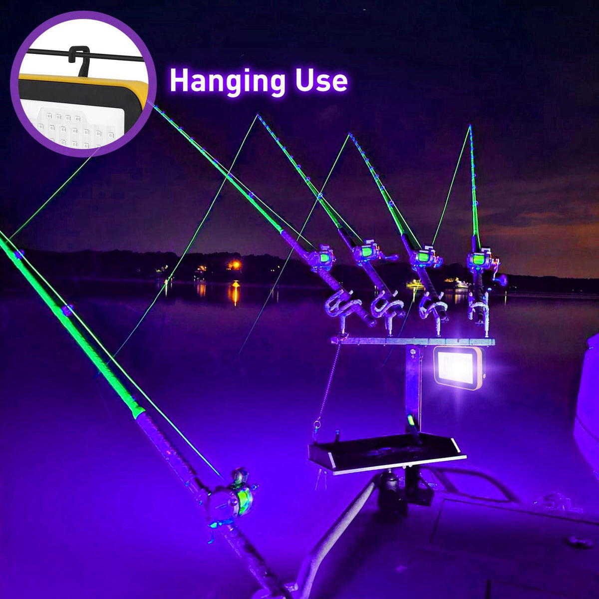 CREPOW Rechargeable LED Black Light, Battery Powered Portable Blacklight, 400nm LED Flood Light Black Lights, Neon Glow 