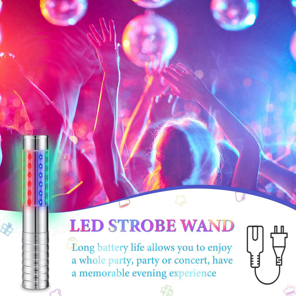 Civaner 2 Pcs LED Bottle Service Lights Nightclubs, Silver,Colorful Light – back view and specifications