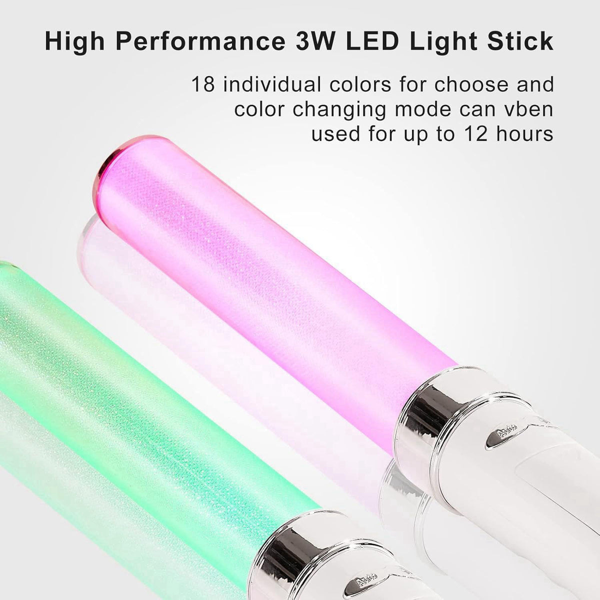 HOHUIGO LED Glow Stick 18 Multicolor Flash Light Stick for Concerts Birthday 2PCS – alternate angle