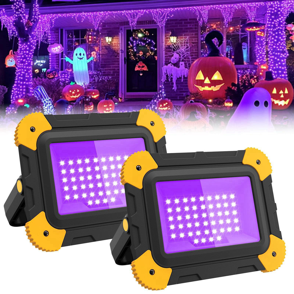 T-SUN 2 Pack Rechargeable Black Lights, Battery Powered Blacklight – product photo (Black Light Fixtures)