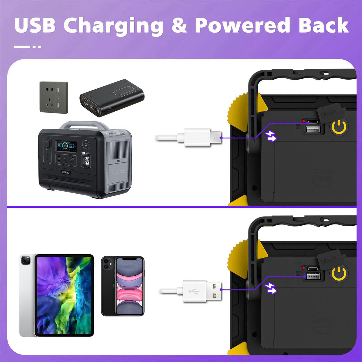 T-SUN 2 Pack Rechargeable Black Lights, Battery Powered Blacklight – full view