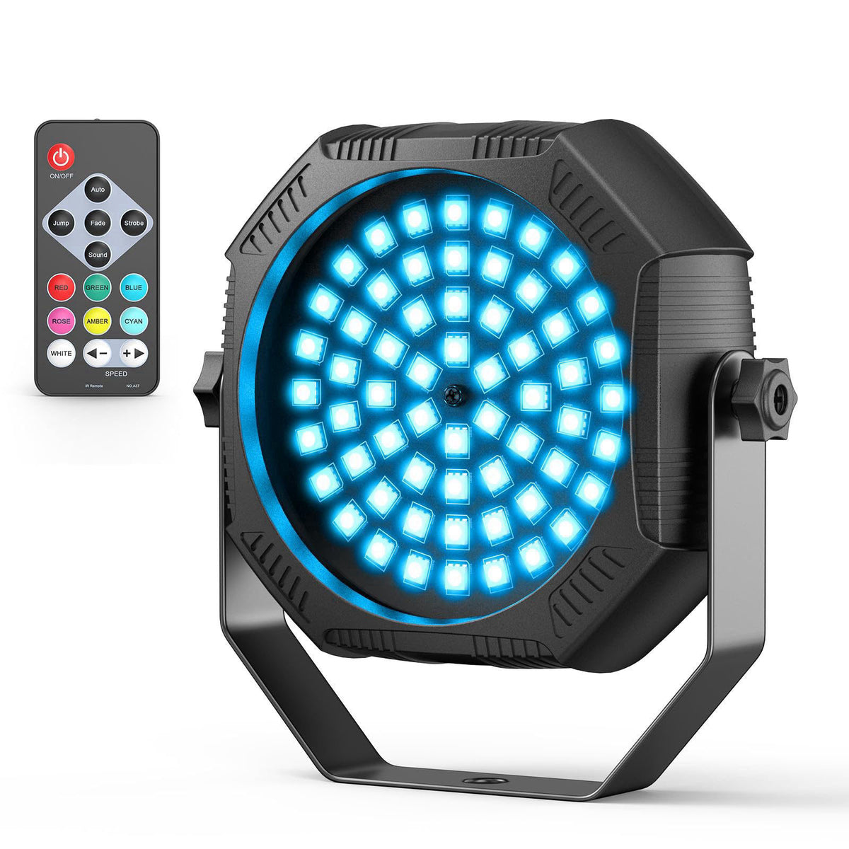 Kiinsehtoq Battery Powered Stage Lights, Rechargeable Strobe Lights USB Powered Auto Sound Activated Control, 30W RGB LE