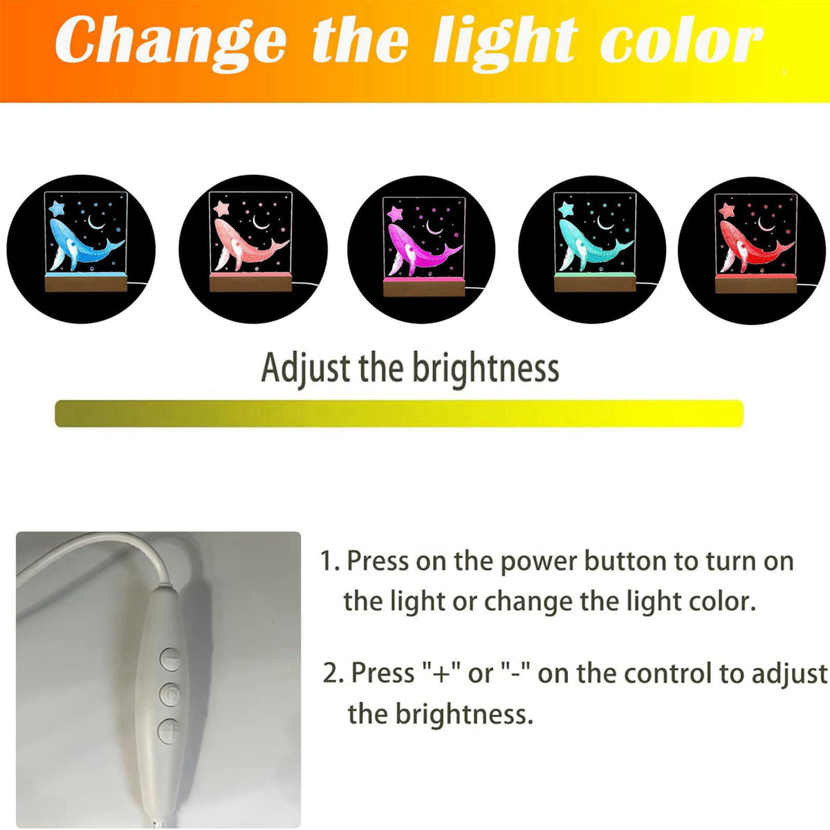 Lyshujli 4Pcs Rectangle Wood LED Light Stand Display Base for Plexiglass Acrylic – back view and specifications