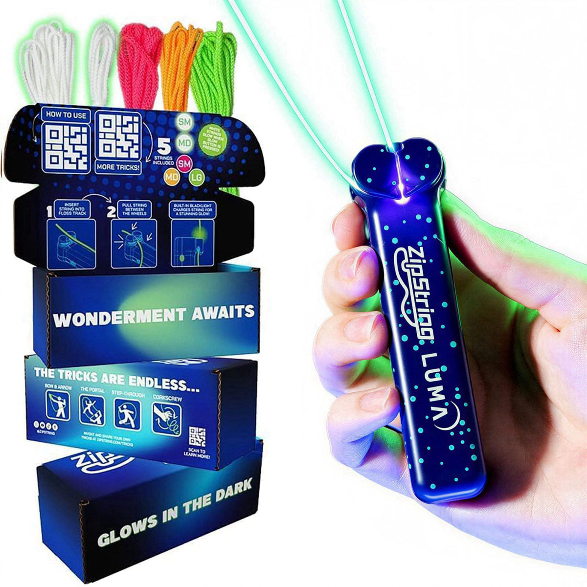 ZipString Luma Glow-in-The-Dark String Toy – product photo (Gag Toys &amp; Practical Jokes)
