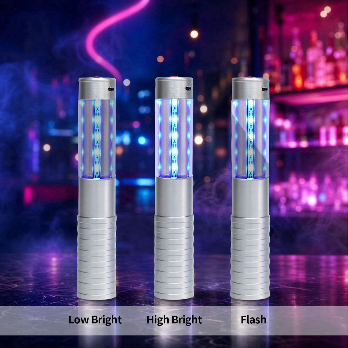HKKCHKKC Strobe Bottle Girl Lights LED Bottle Service Lights Baton Reusable Rechargeable Service LED Champagne 2 Pcs for