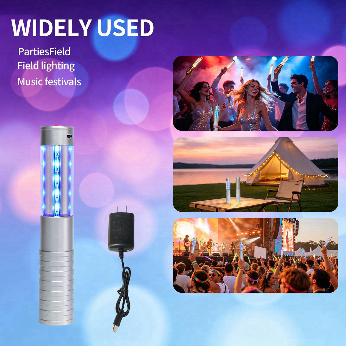 HKKCHKKC Strobe Bottle Girl Lights LED Bottle Service Lights Baton Reusable Rechargeable Service LED Champagne 2 Pcs for