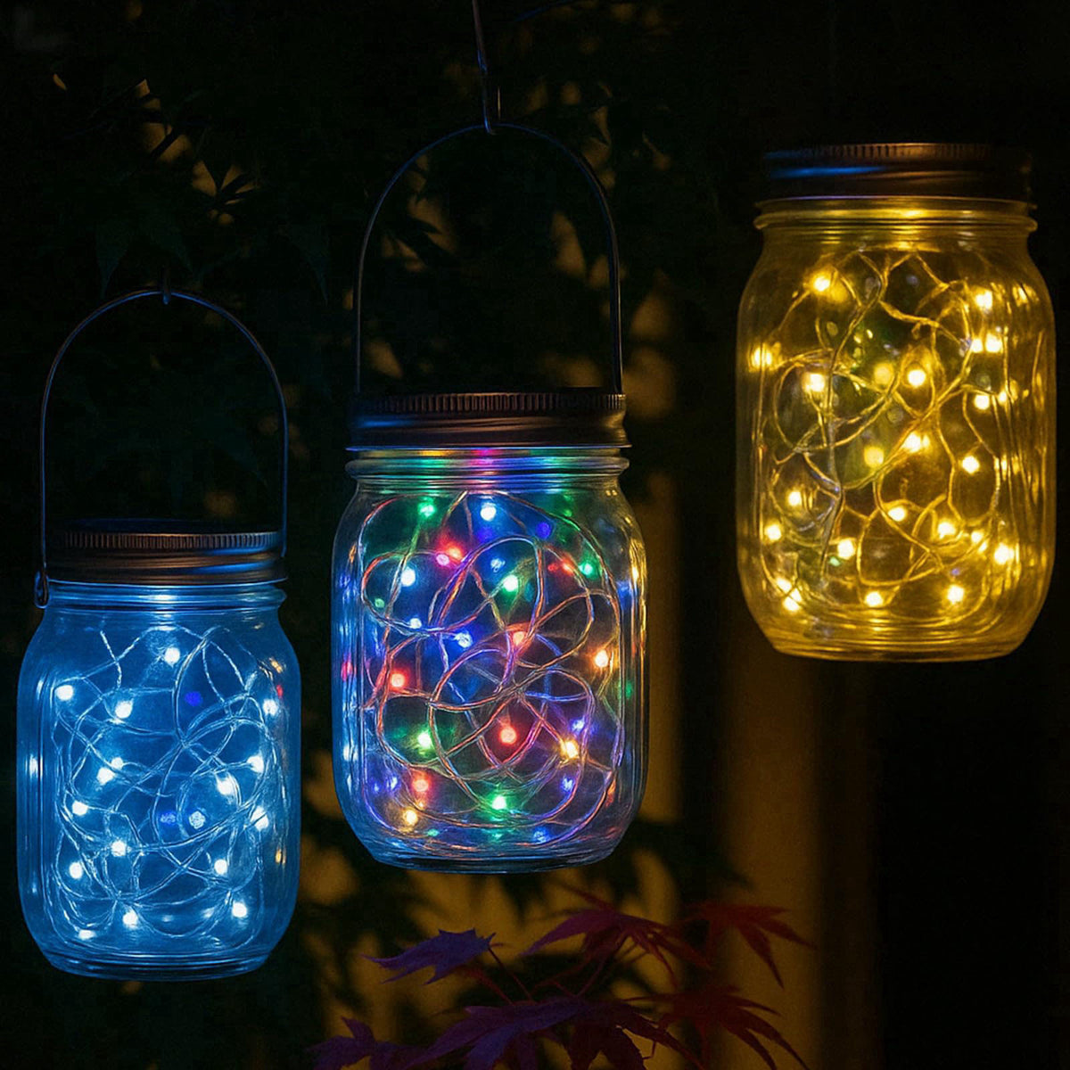 OUSMIN Rechargeable Fairy Lights - 7ft 20 LED String Lights, USB Rechargeable Battery Operated Twinkle Light for Mason J