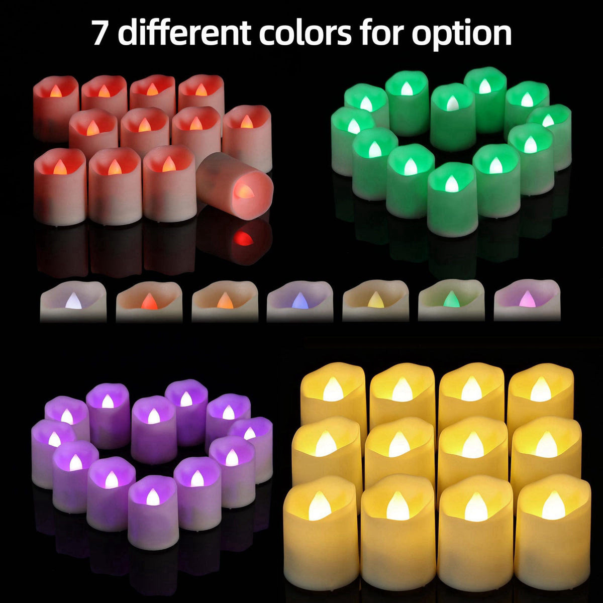 BOWKA Rechargeable Candle Tealights with Remote Timer and USB Cable, 12Pcs Flameless Battery Operated Candles for Home H