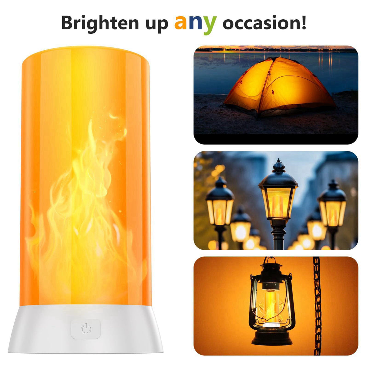 DI MORE 2PCS LED Flame Light, USB Rechargeable Flame Lamp with Remote & Timer, Waterproof Dimmable Flameless Candles Lig