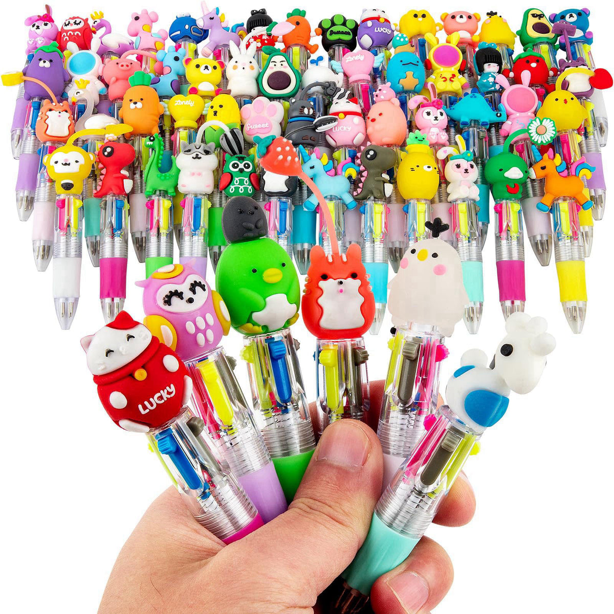 HNSYYF 60-Pack Mini 4-in-1 Multicolor Ballpoint Pens for Kids, Bulk Party Favors – product photo (Ballpoint Pens)