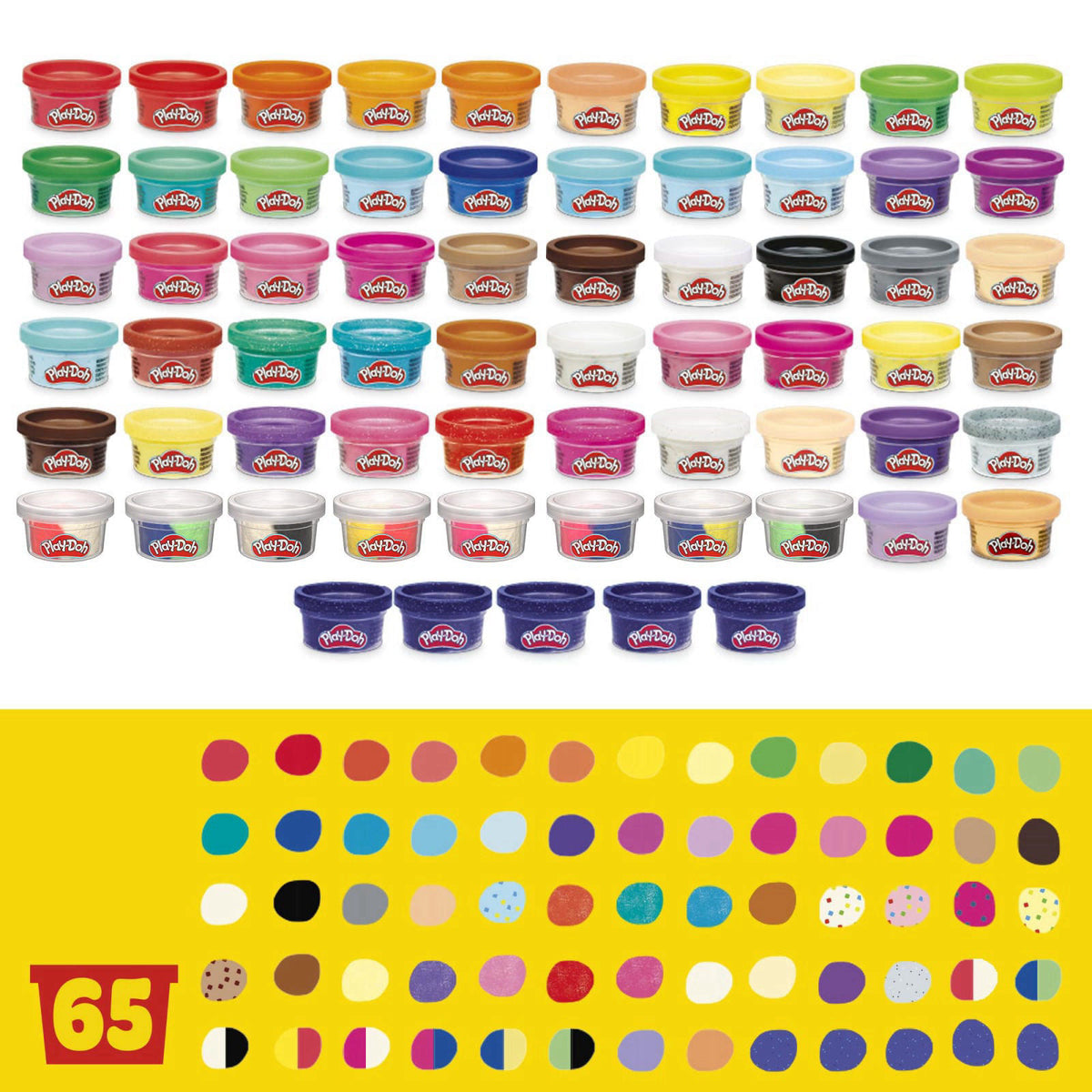 Play Doh Ultimate Color Collection 65 Pack of 1 oz Cans by Premium Selection — view 4