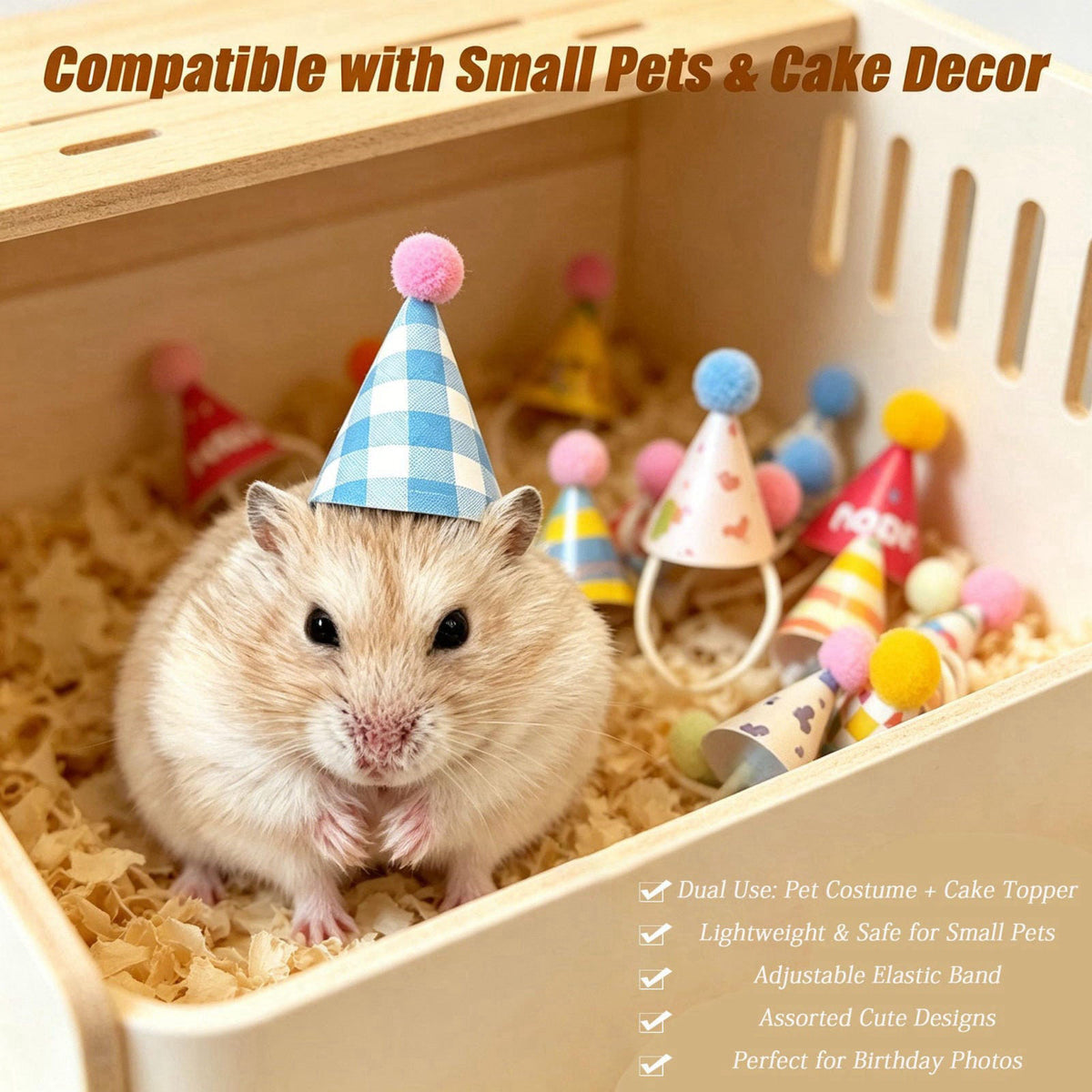 50 Pcs Mini Birthday Hats, Small Party Hats for Stuffed Animals, Party Hats for Stuffed Animals, Mini Birthday Hats for 