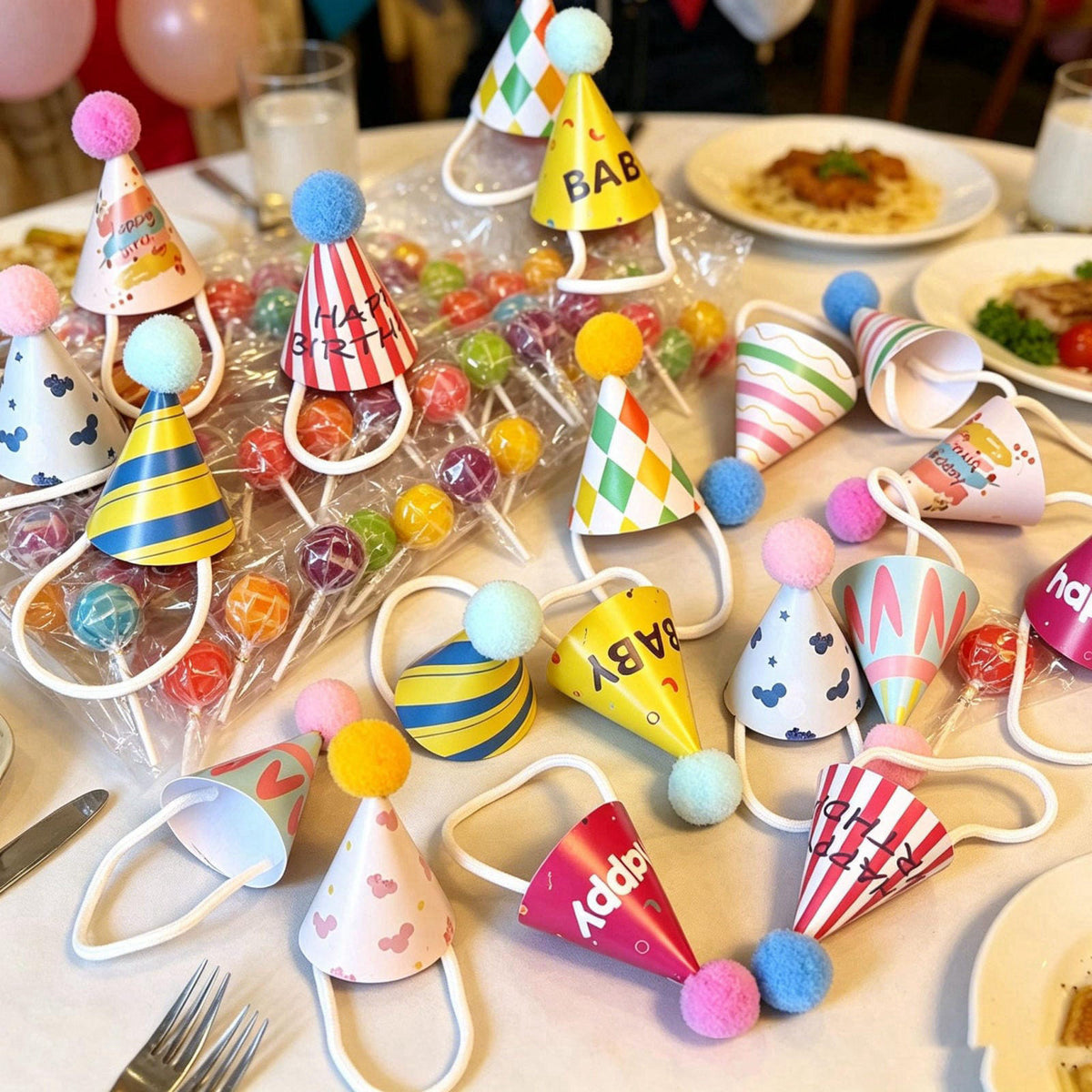 50 Pcs Mini Birthday Hats, Small Party Hats for Stuffed Animals, Party Hats for Stuffed Animals, Mini Birthday Hats for 
