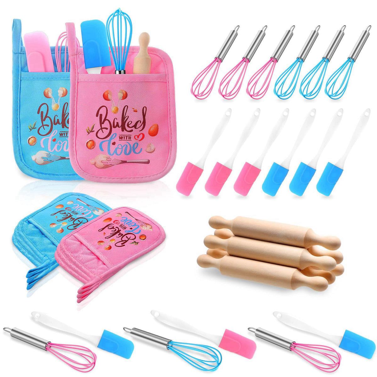 RoundFunny 24 Pcs Cooking Party Favor for Kid, Mini Baking Supplies, Small