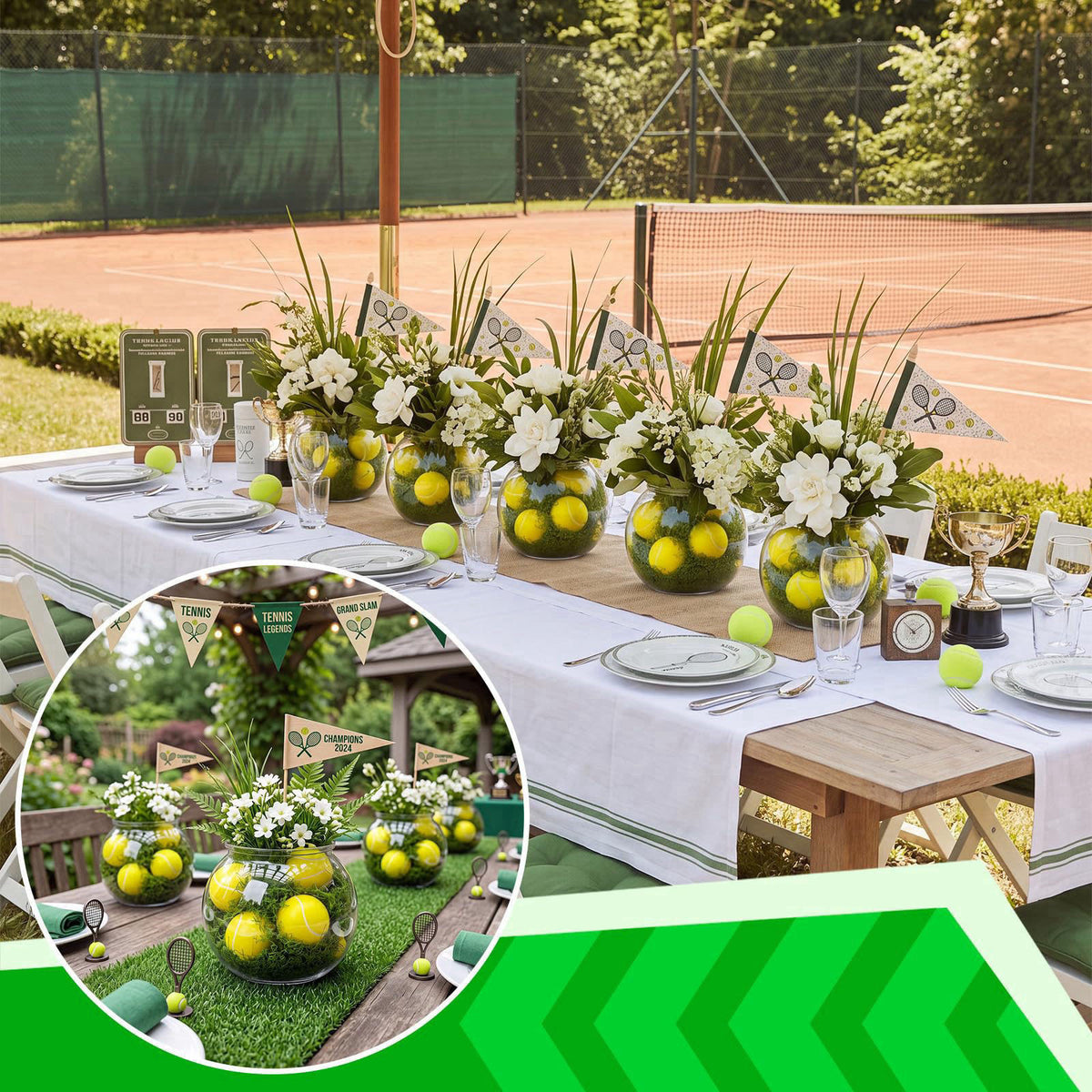 Ferrochef 6 Set Tennis Centerpieces for Table Bulk Mini Tennis Senior Night Decor – alternate angle
