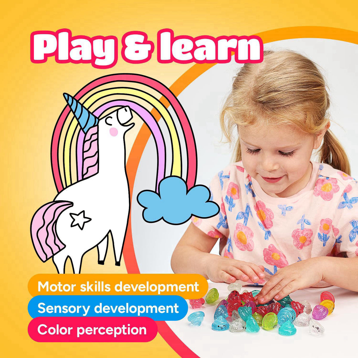 Entervending Unicorn Poop Mini Toys - Unicorn Party Favors - 25 pcs – packaging and label