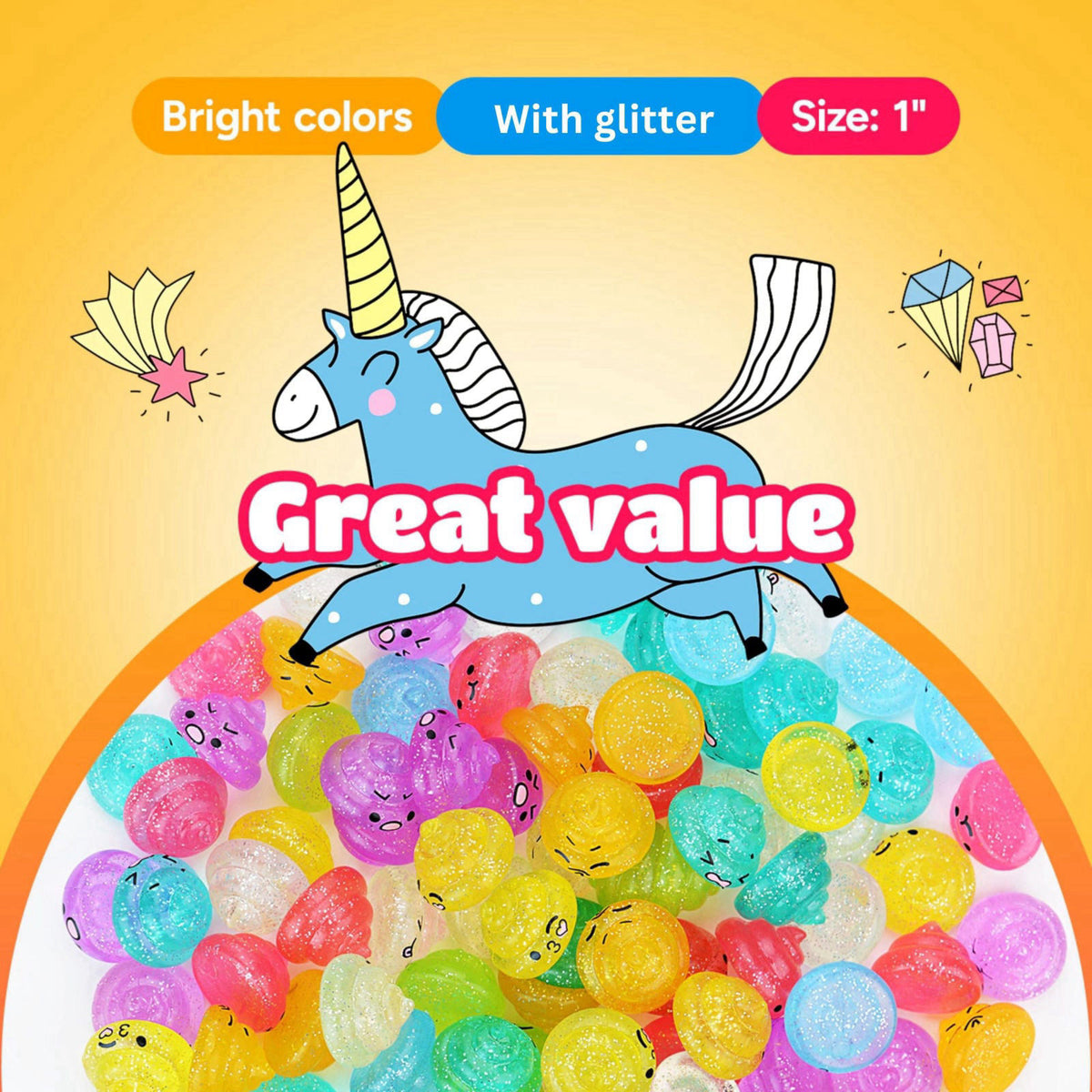Entervending Unicorn Poop Mini Toys - Unicorn Party Favors - 25 pcs – full view