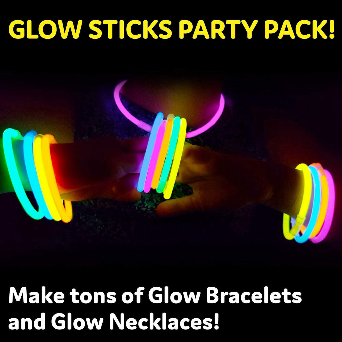 PartySticks Ultra Bright Glow Sticks Bulk Party Supplies 400 Pack - 8" Glow in the Dark Light Up Halloween Party Fav
