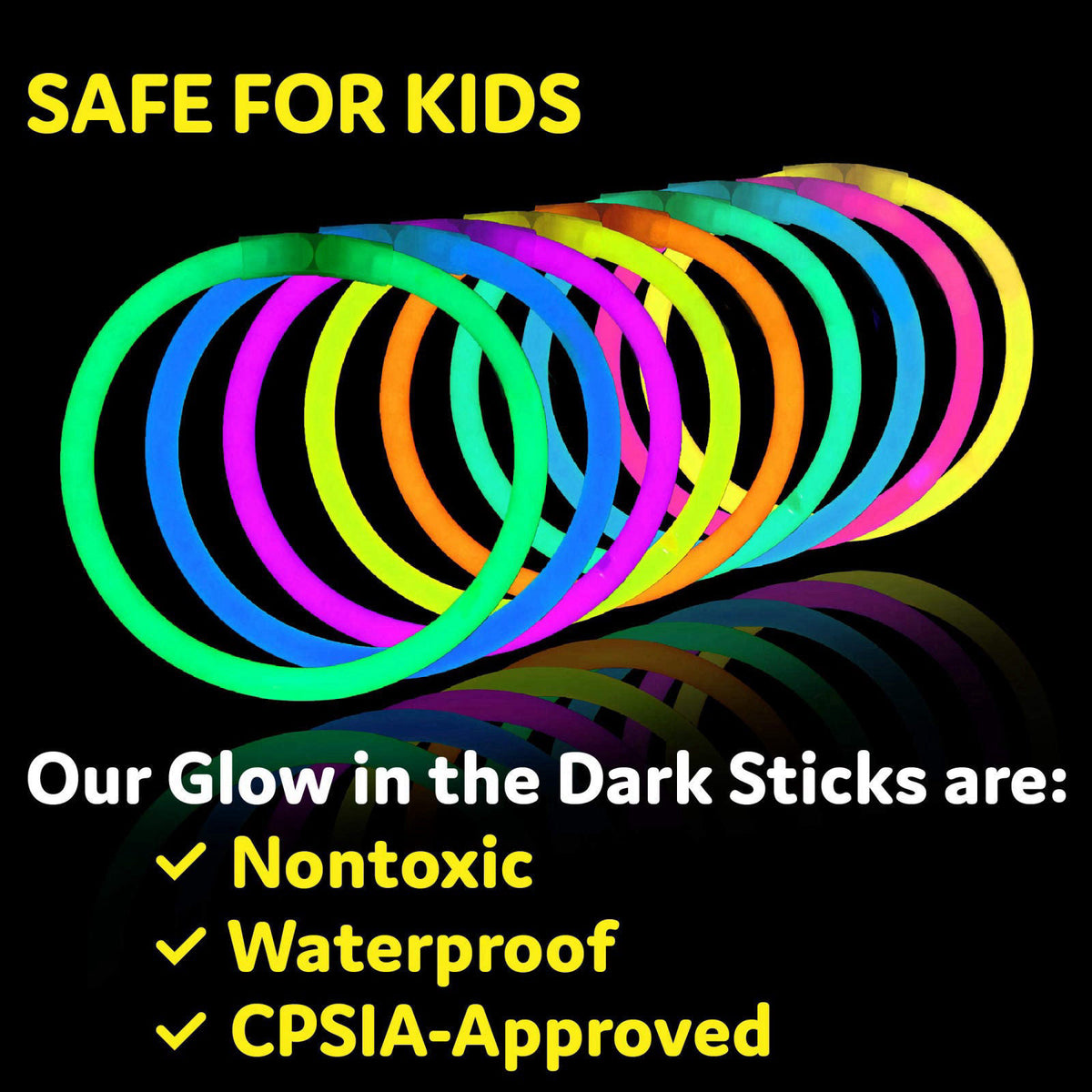 PartySticks Ultra Bright Glow Sticks Bulk Party Supplies 400 Pack - 8" Glow in the Dark Light Up Halloween Party Fav