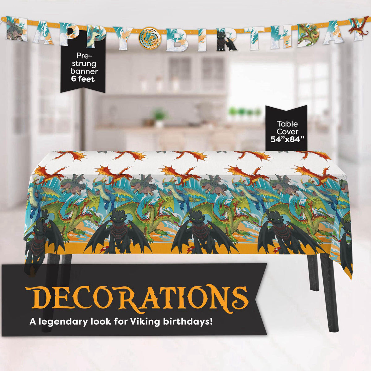 Unique How to Train Your Dragon Party Supplies with Banner, Mask Party Favors – packaging and label