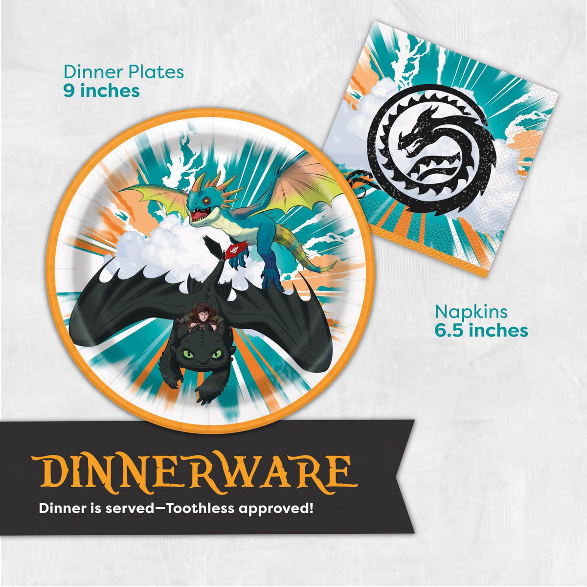 Unique How to Train Your Dragon Party Supplies with Banner, Mask Party Favors – back view and specifications