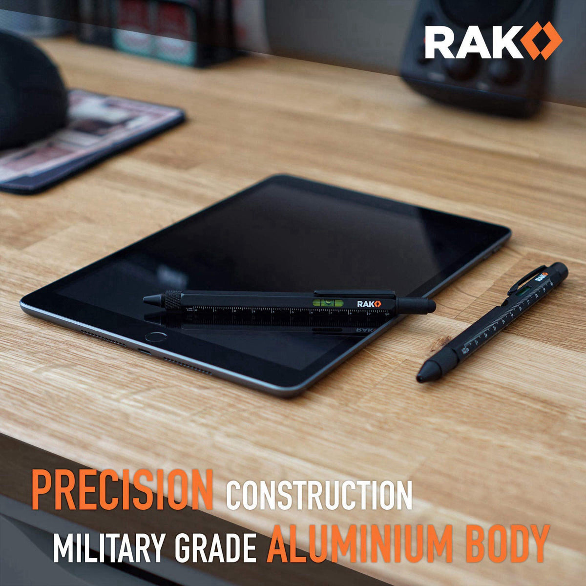 RAK Multitool Pen - Multi-Tool Pen Set 11 in 1, LED Light, Screwdrivers, Level, Ruler, Bottle Opener, and Stylus. Cool G