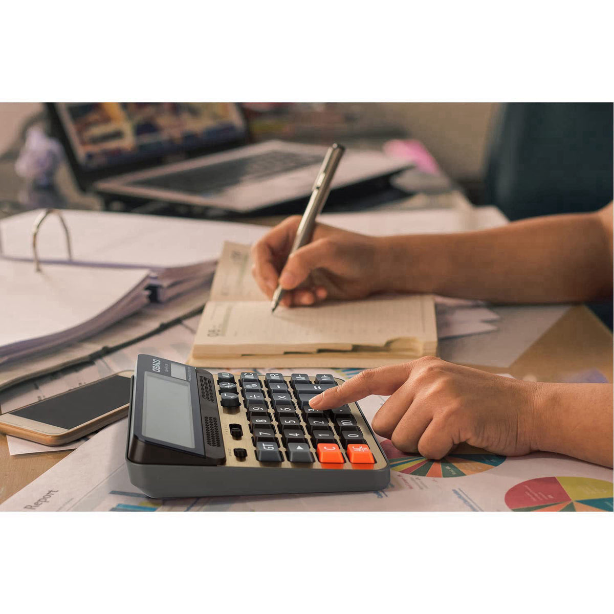 pendancy Desktop Calculator Extra Large 5-Inch LCD Display 12-Digit Big Number Accounting Calculator with Giant Response