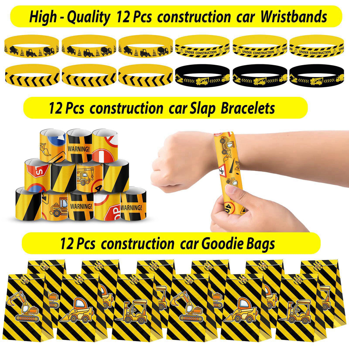 PLOUGVI 232PCS Construction Birthday Party Supplies Decorations Favors, Construction Theme Toys for Goodie Bag Stuffer, 
