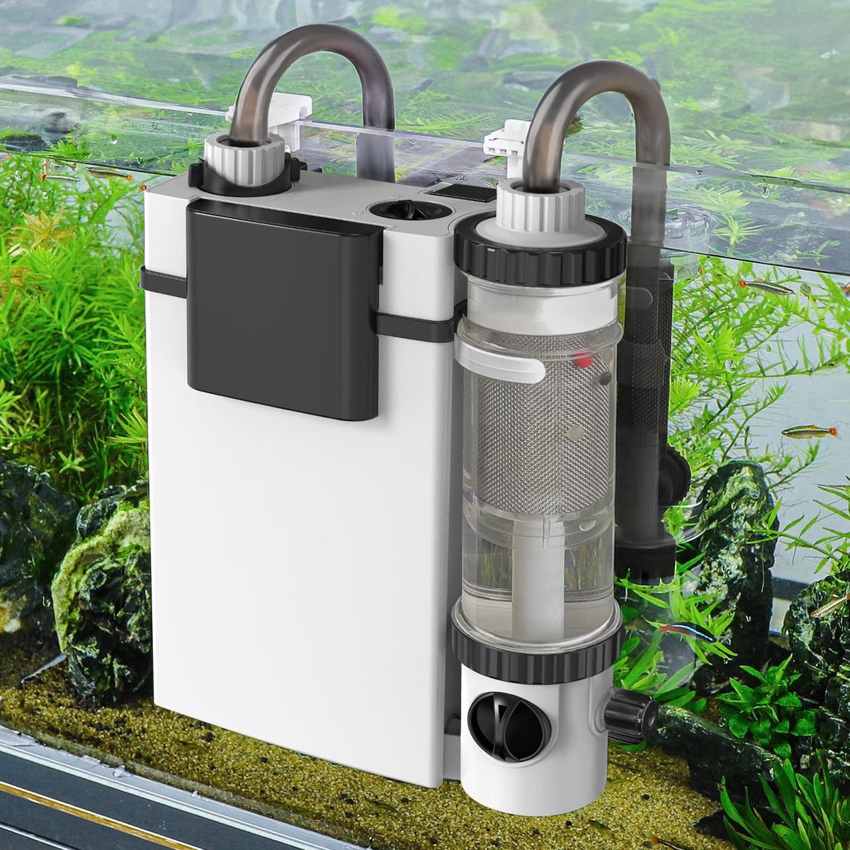 hygger Quiet Hang On Back Aquarium Filter 5-30 Gallon Small Fish Tank Canister Filter with Surface Skimmer Spray Bar 3 F