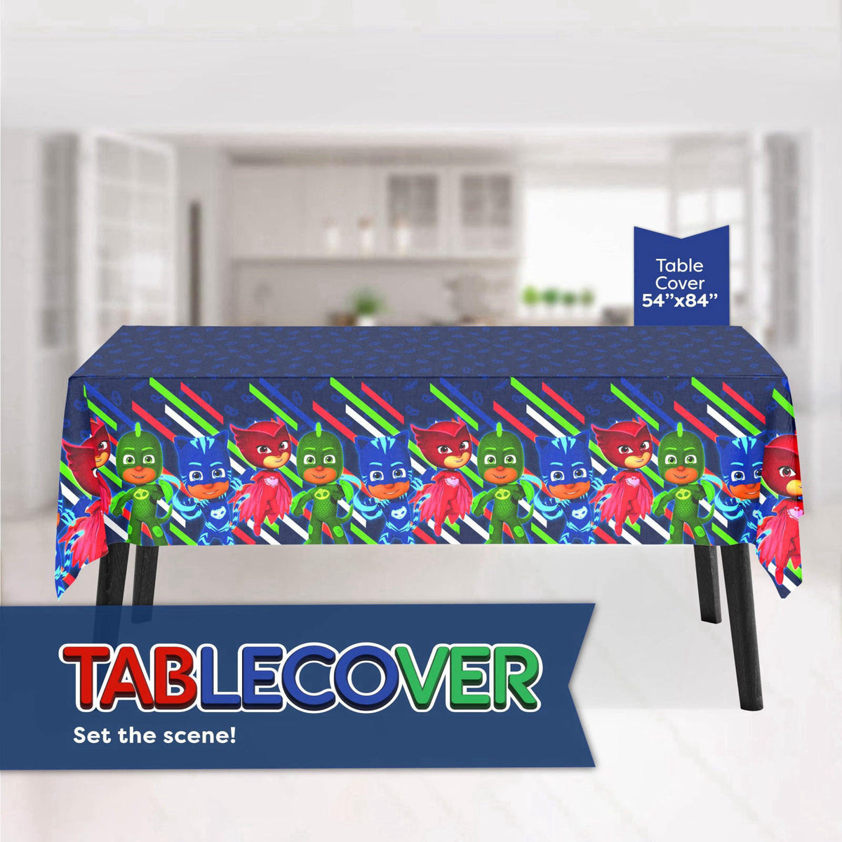 Unique PJ Masks Birthday Party Supplies and Decorations with Table Cloth – packaging and label