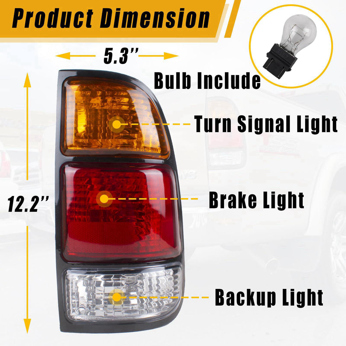 Boine Right Passenger Side Tail Light Compatible With 2000 2001 2002 2003 2004 2005 2006 Toyota Tundra Rear Light Brake 