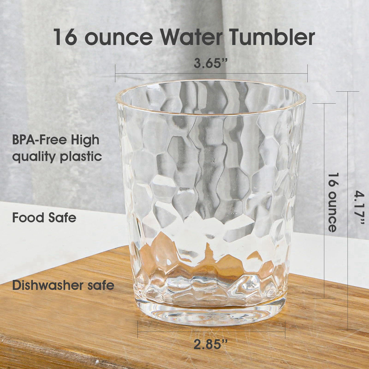 AKMQYM BPA-Free Plastic Tumblers 6 Pack (6x16oz) | Reusable Dishwasher Safe | Stackable Shatterproof Cups | Plastic Drin