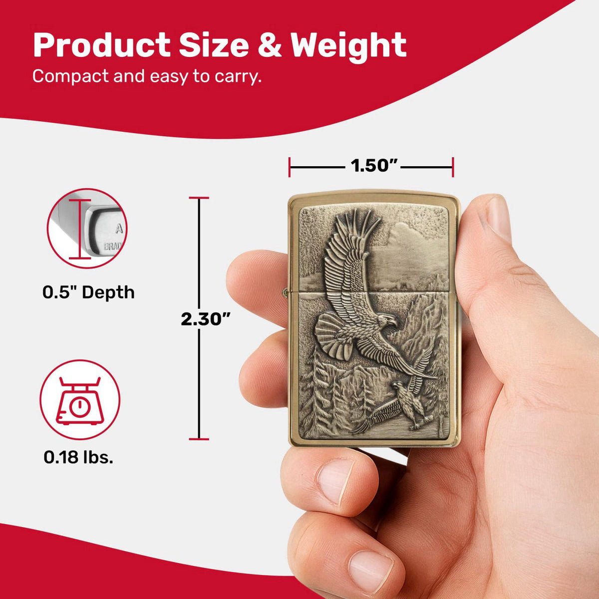 Zippo Eagles Dare Pocket Lighter by Premium Selection — view 4