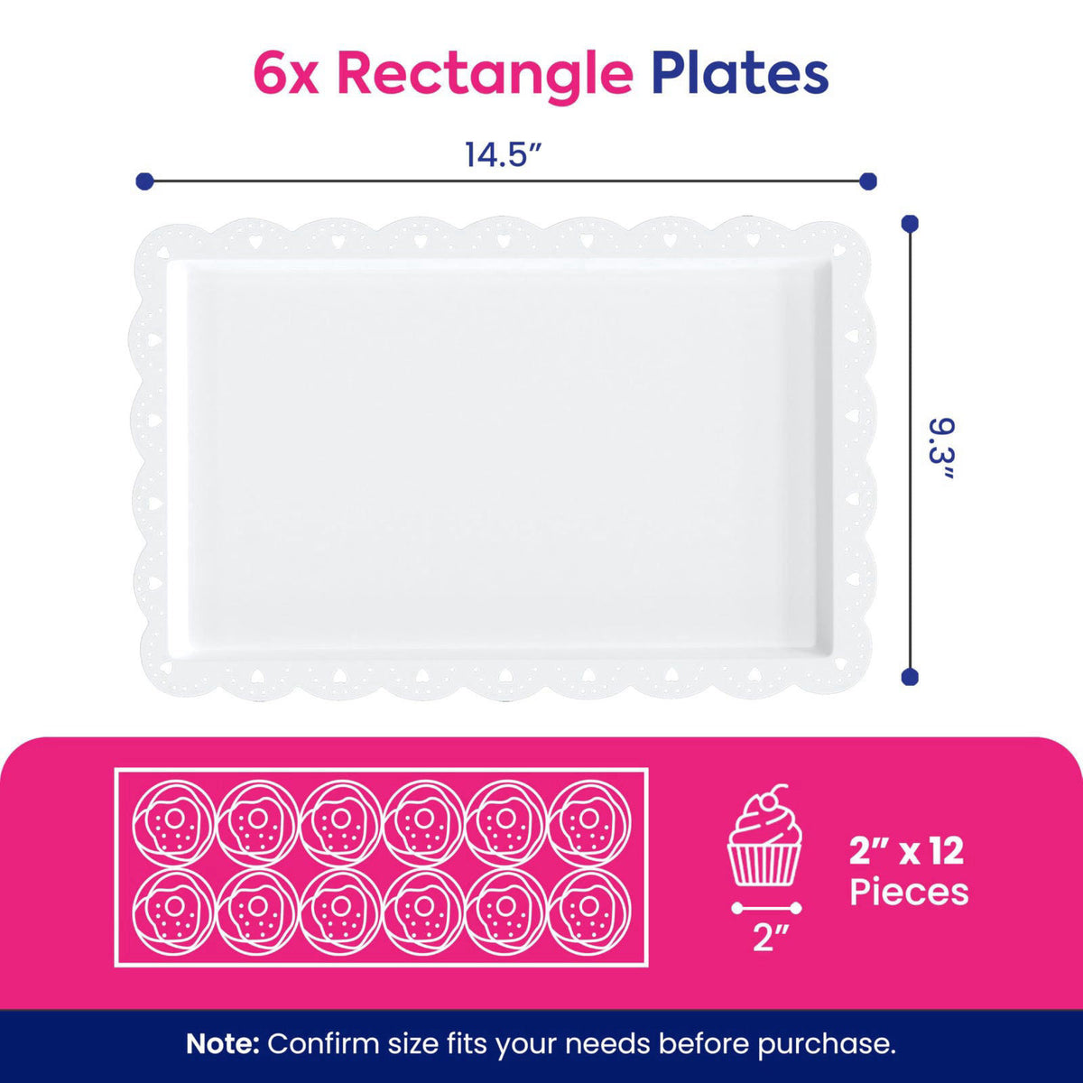 RICCLE 10Pc Dessert Table Display Set, 3 Tiered Cupcake Stand & Cake Stands – back view and specifications