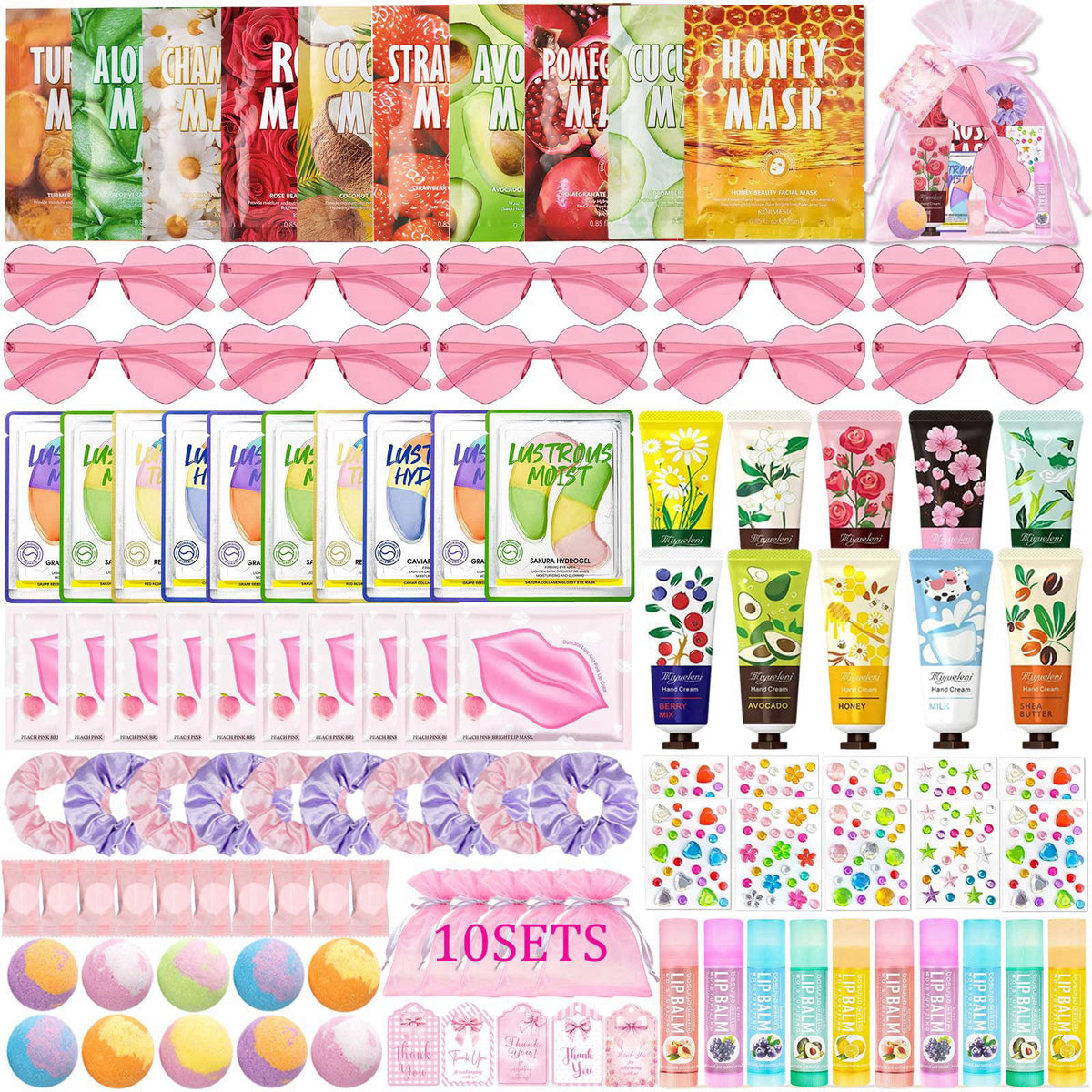 UUNZ 120 Pcs Spa Party Supplies for Girls, Spa Sleepover Birthday Supplies – product photo (Masks)