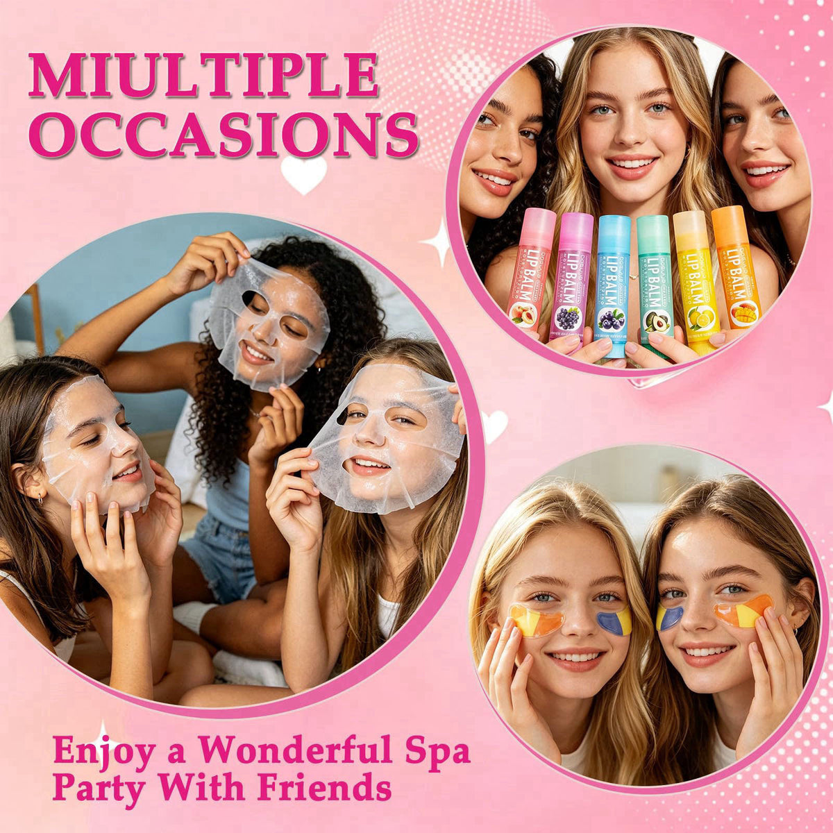 UUNZ 120 Pcs Spa Party Supplies for Girls, Spa Sleepover Birthday Supplies – back view and specifications