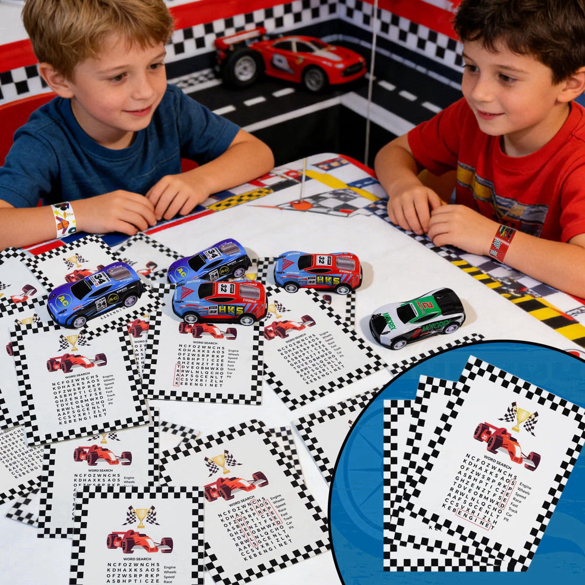 HandTool 120PCS Race Car Party Favors Set for Kids, Racing Party Supplies – alternate angle