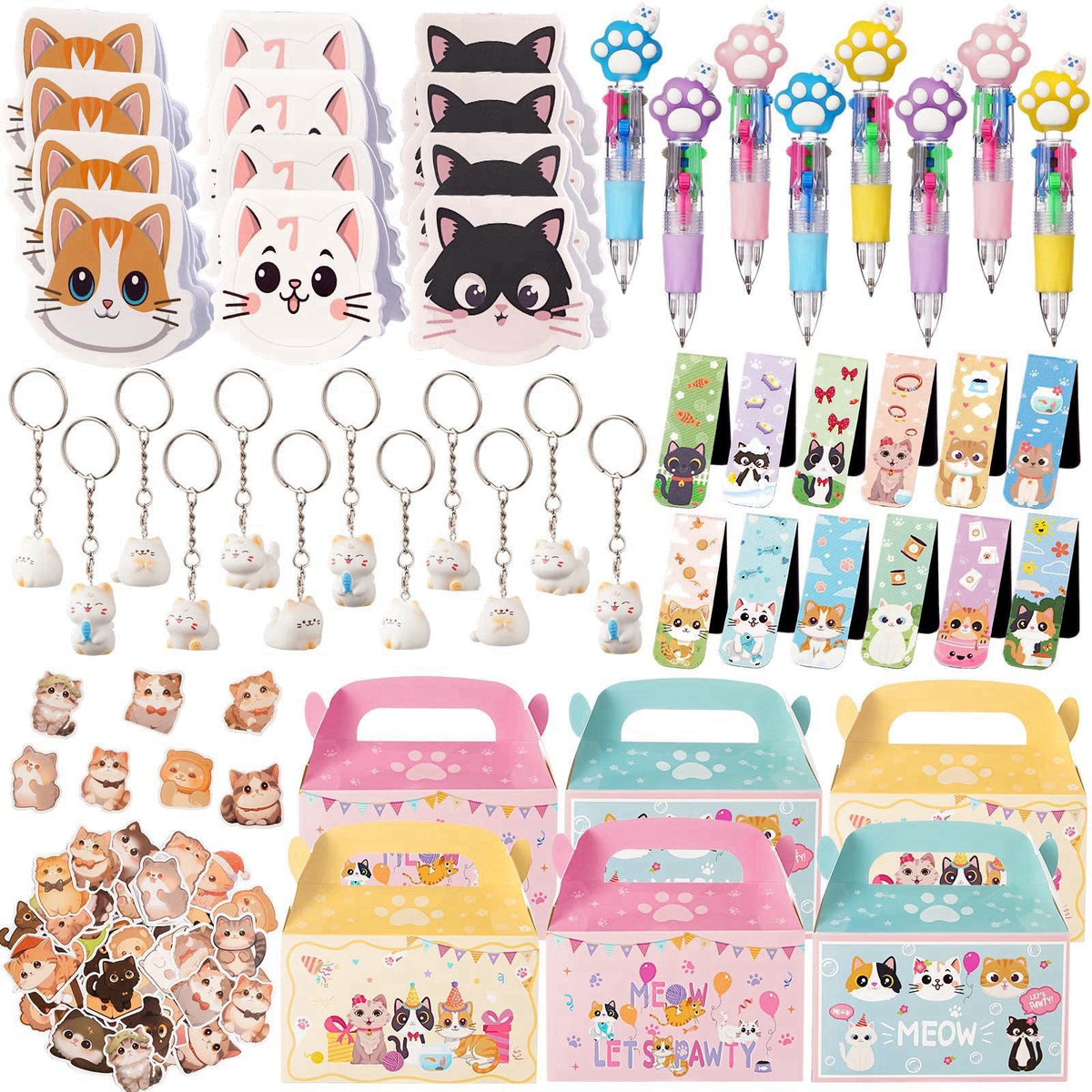 Vanblue 110 Pcs Cat Party Favors Goodie Bag Stuffers for Kids – product photo (Multi-Item Party Favor Packs)