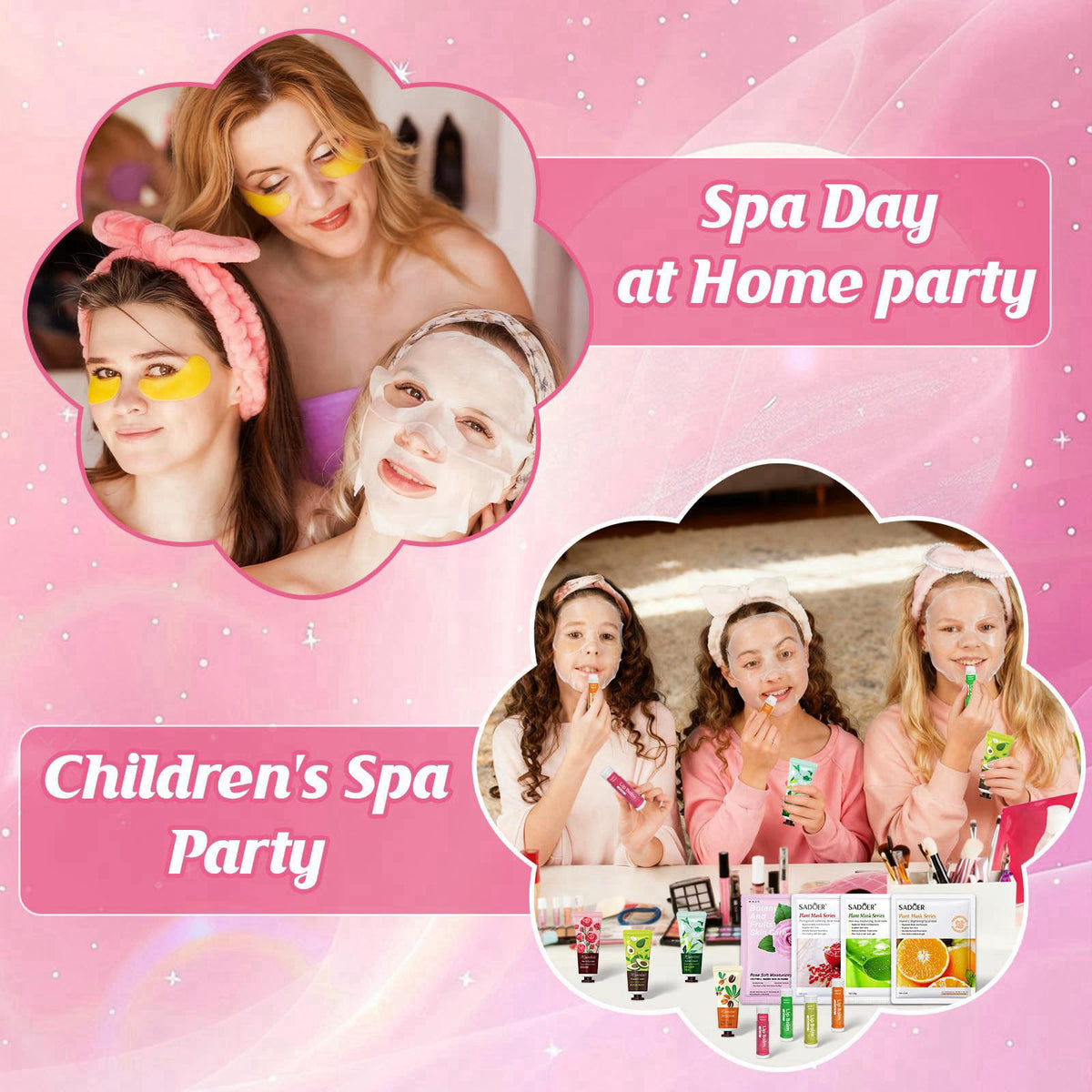 Yopela 128 PCS Spa Party Supplies for Women, Spa Kit Include Lip Balm,Facial Masks, Hand Cream, Under Eye Patches, Foot 