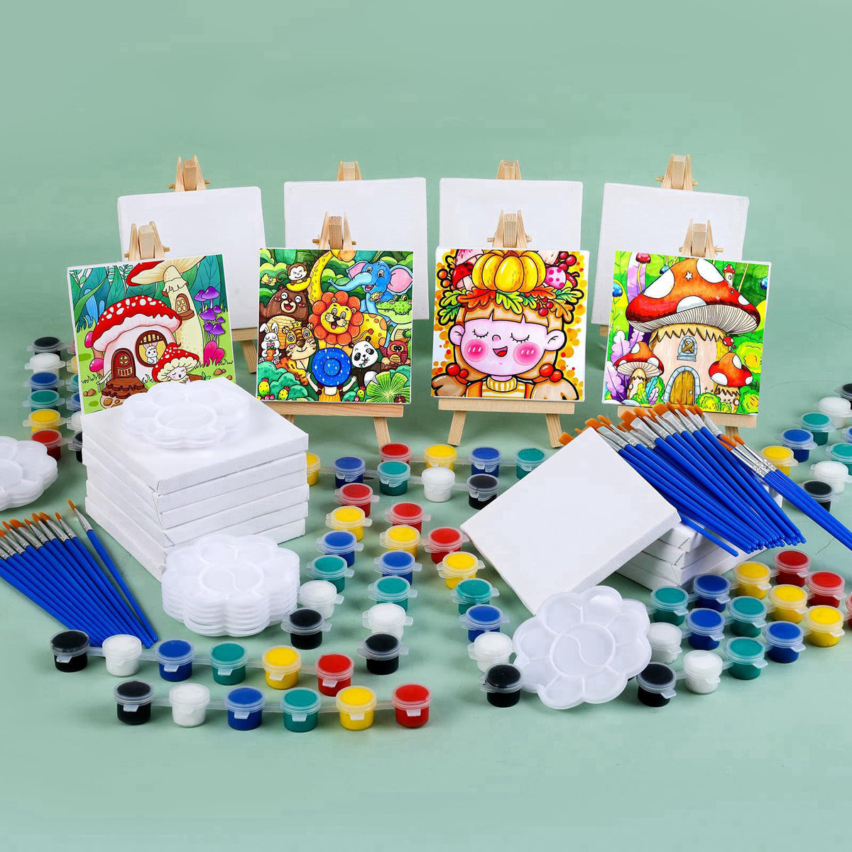 ESRICH 20 Set Canvas Painting Kit, Mini Acrylic Paint Set – alternate angle
